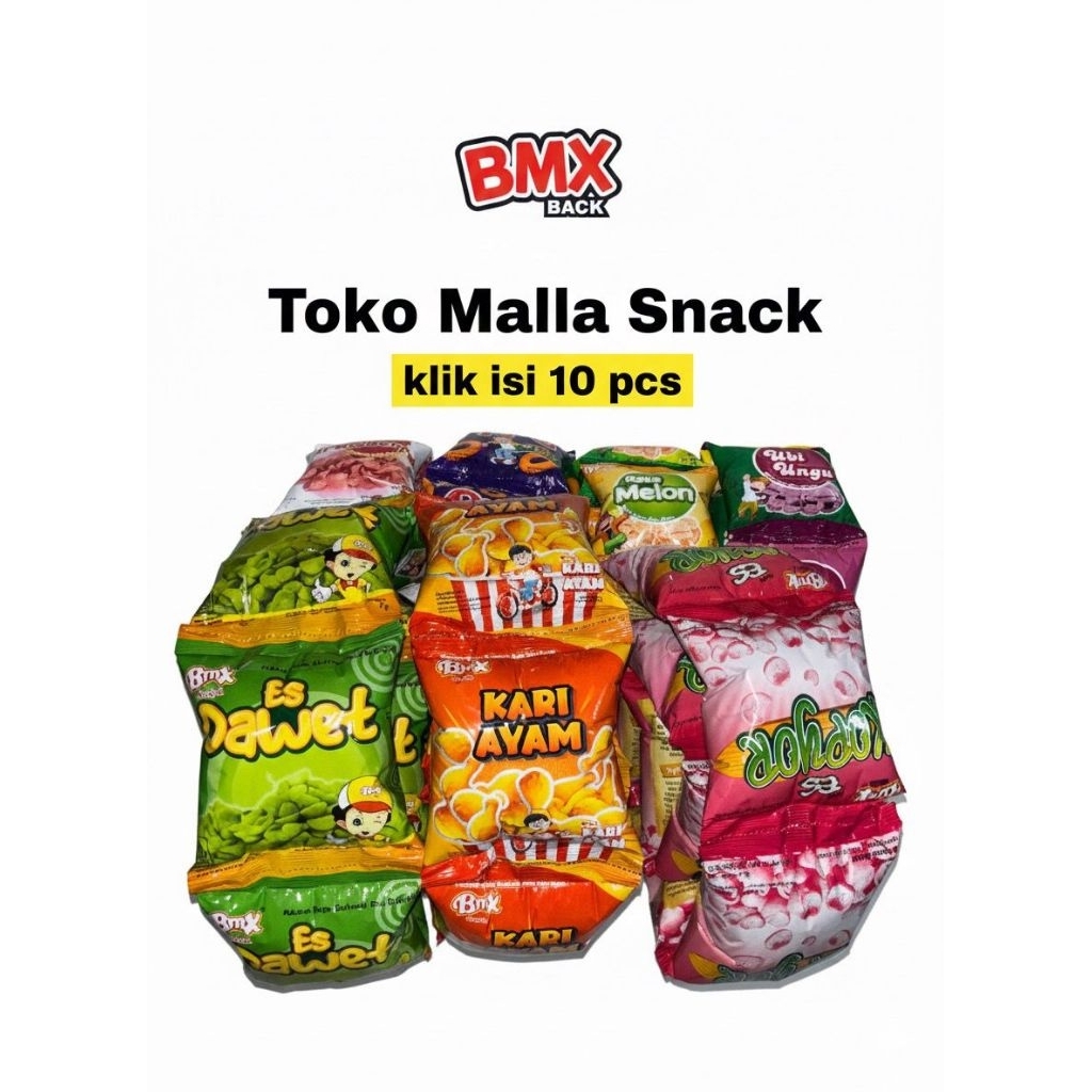 7 RASA UNIK BMX Snack Isi 10 Pcs (1 Renceng) - Ring Keju, Es Dawet, Ubi Ungu, Dll. - Jajanan Viral T