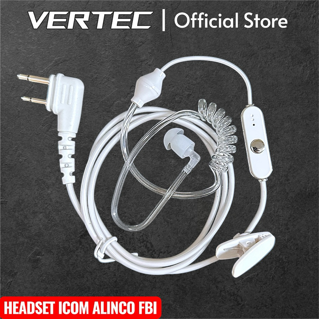 Headset HT ICOM Alinco FBI Putih DJCRX5 IC-V80 IC-V86 DJ A10 W10 W100 CRX1 CRX3 CRX5 CRX7 W35 W58 DJ
