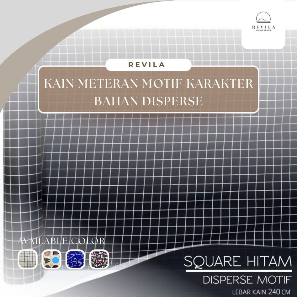 REVILA Kain Meteran Motif Karakter Eceran Bahan Disperse - Polymicro | Kain Sprei Meteran 1/2 Meter