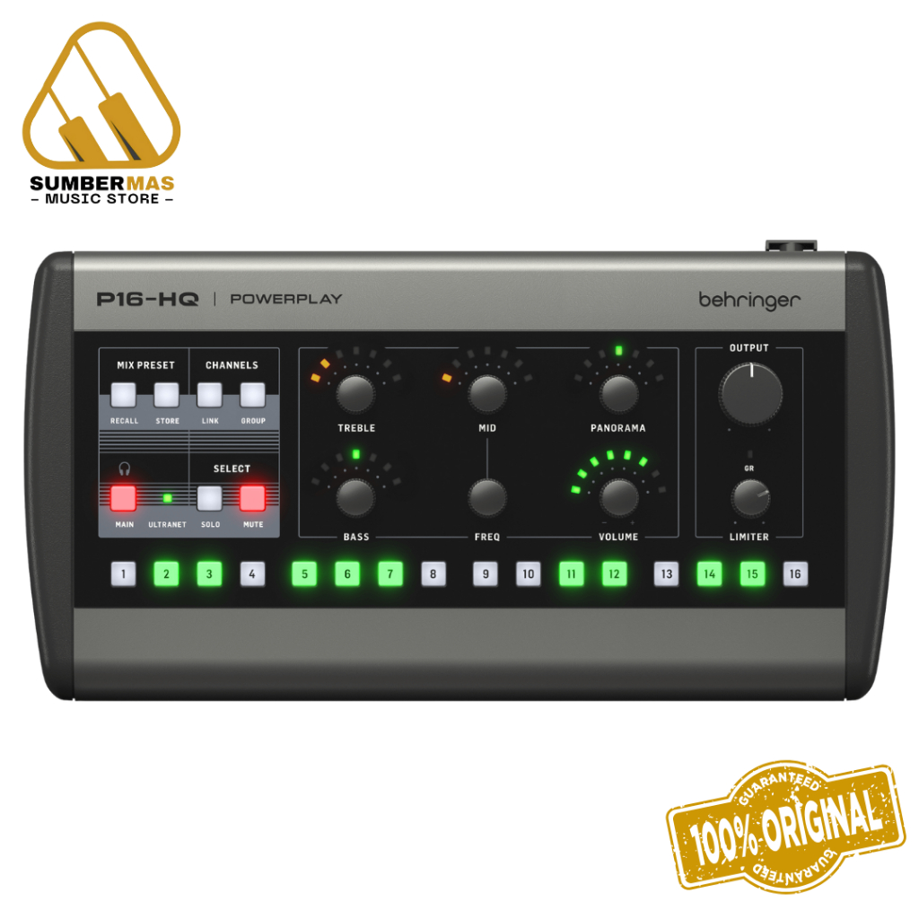 Behringer P16-HQ 16-Channel Personal Monitoring Mixer | P16HQ Mixer