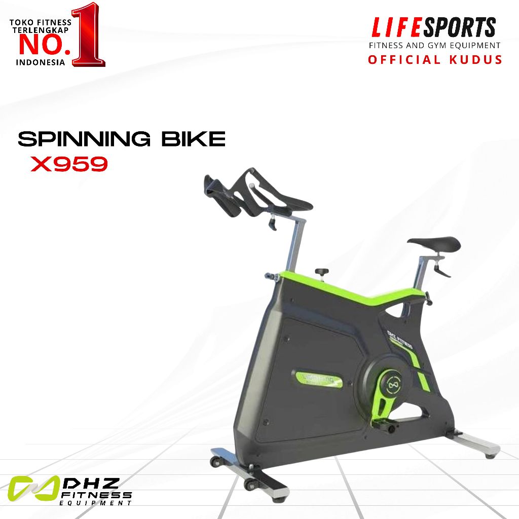LIFESPORTS Gym Premium Dhz Spinning Bike X 959 Static Bike Sepeda Statis Indoor