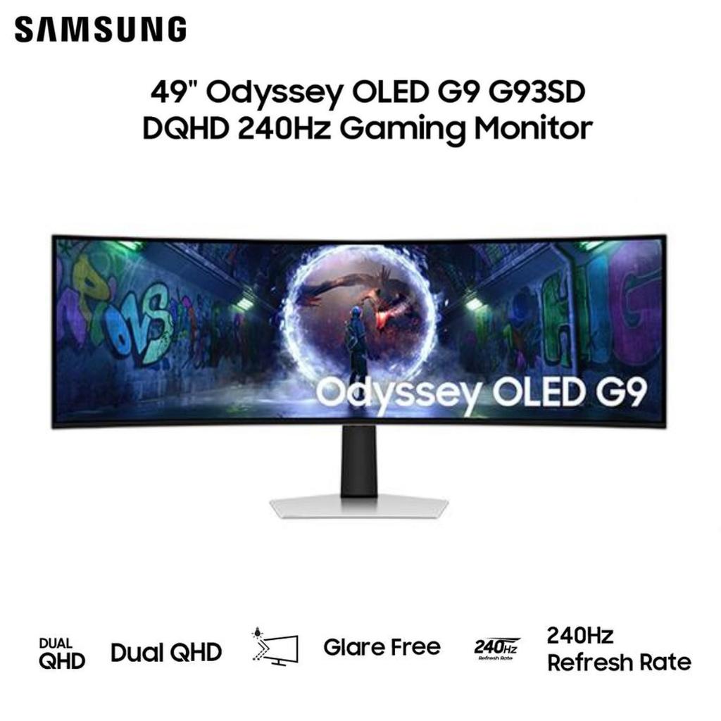 SAMSUNG ODYSSEY CURVED GAMING MONITOR 49 INCH G9 G91F IPS DQHD 1440P 1MS 144HZ HDR 10+ ERGONOMIC 1Y 