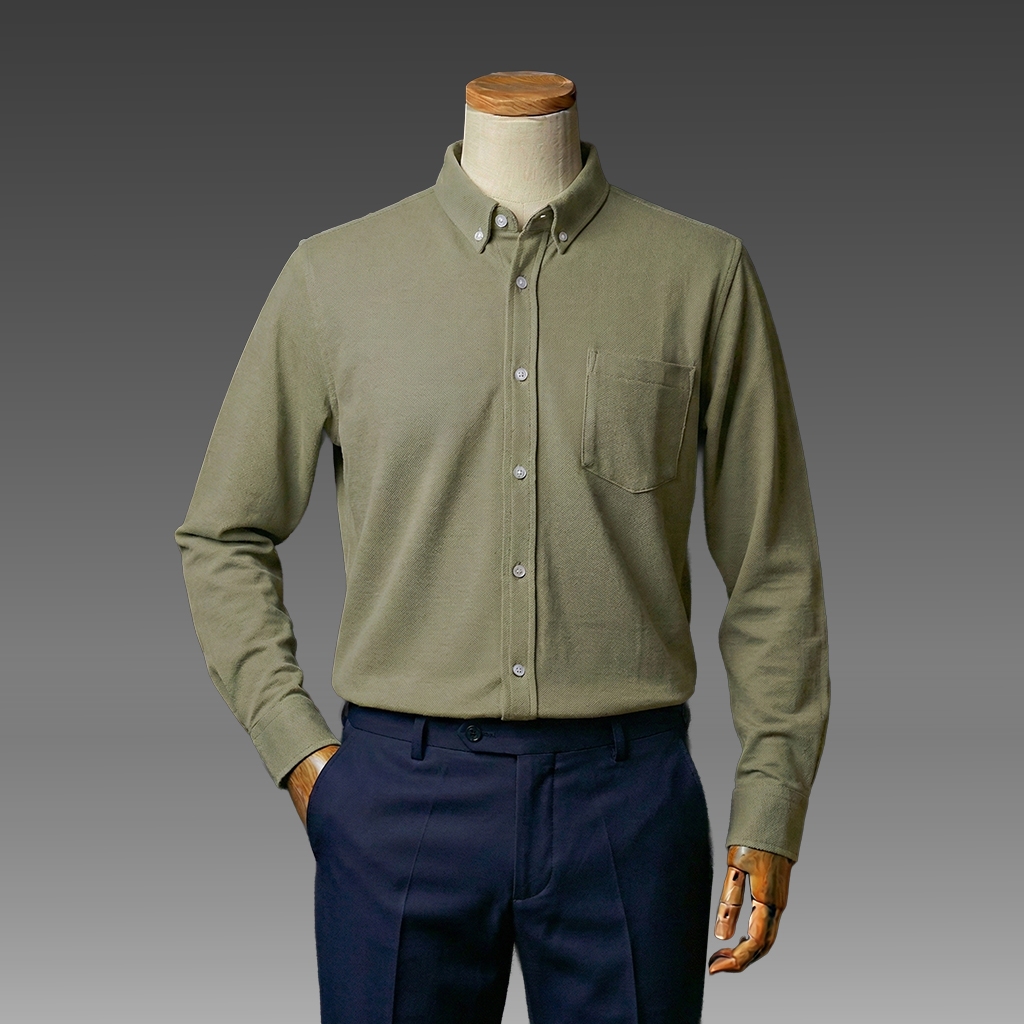 JB - PSY Long Sleeve Olive - Kemeja Lengan Panjang Pria