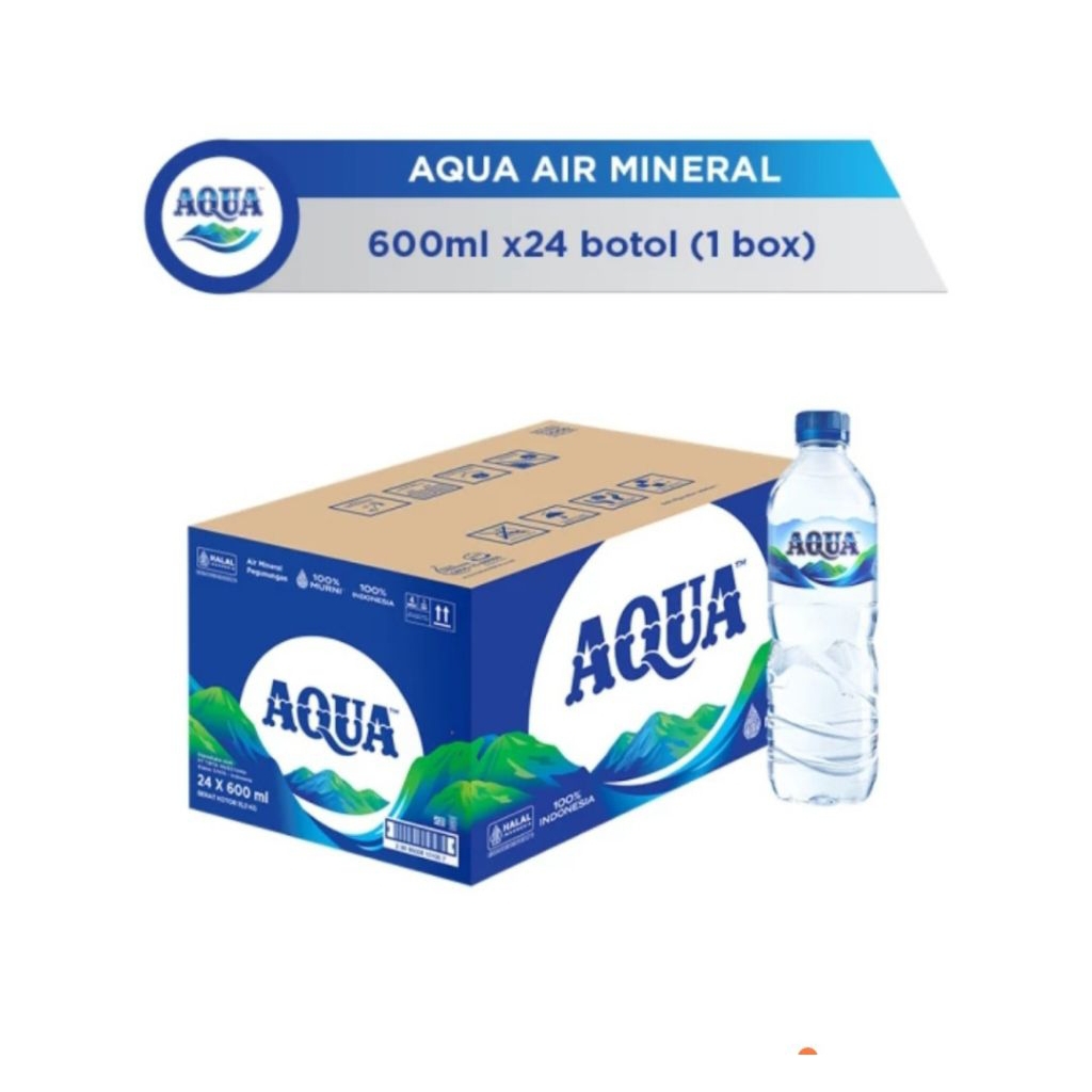 AQUA Air Mineral 600ml 1karton (12botol)