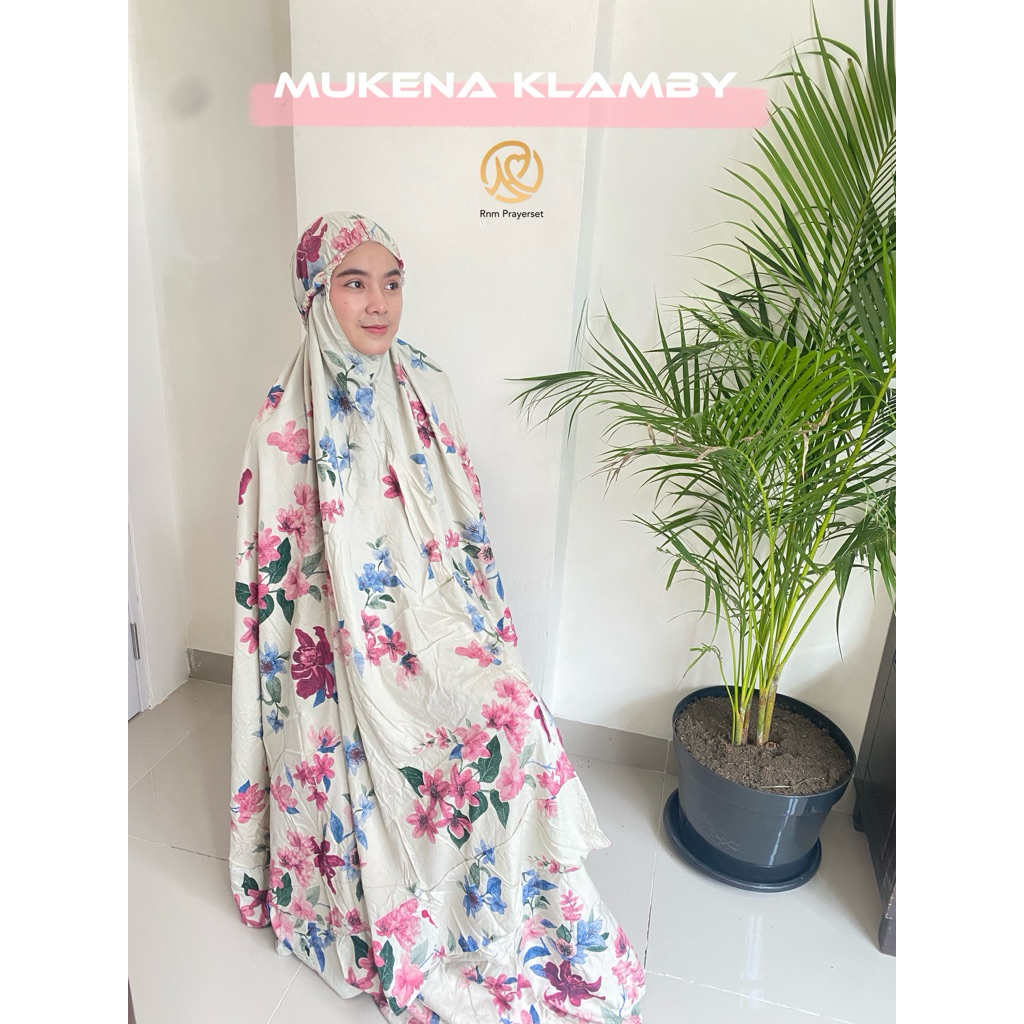 Mukena Rayon premium motif bunga klamby