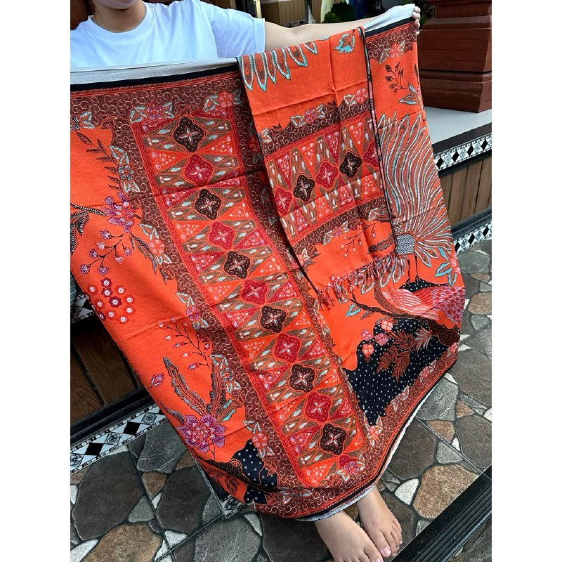 Kamen Viscose ATBM Set Selendang Kamen Bali Motif Kaswari Kamen Lembaran Set Selendang