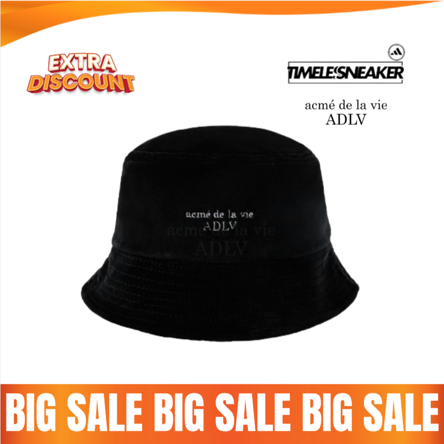 ADLV BASIC LOGO VELOUR BUCKET HAT BLACK 100% ORIGINAL