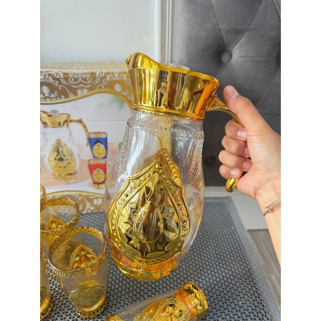 Teko Sultan set gelas Special gold GELAS MEWAH SULTAN