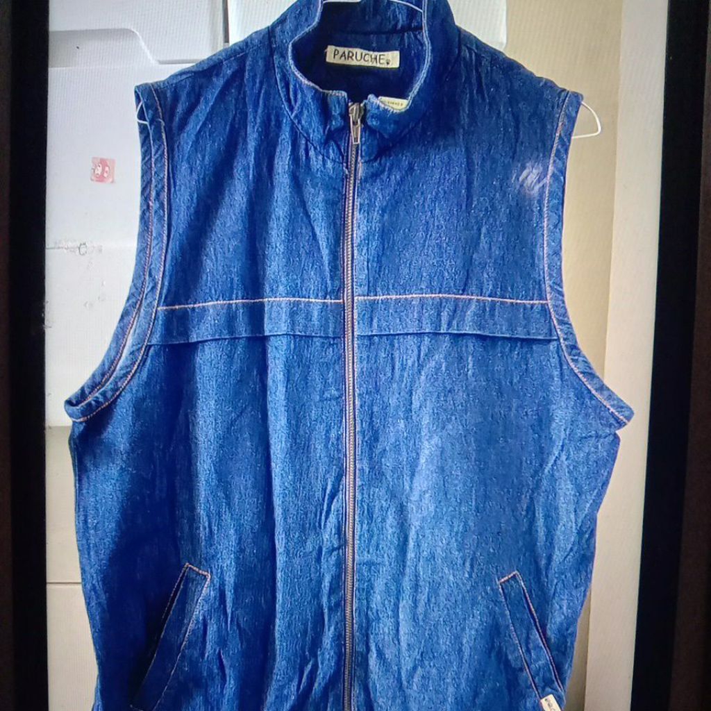 vest denim full zipper