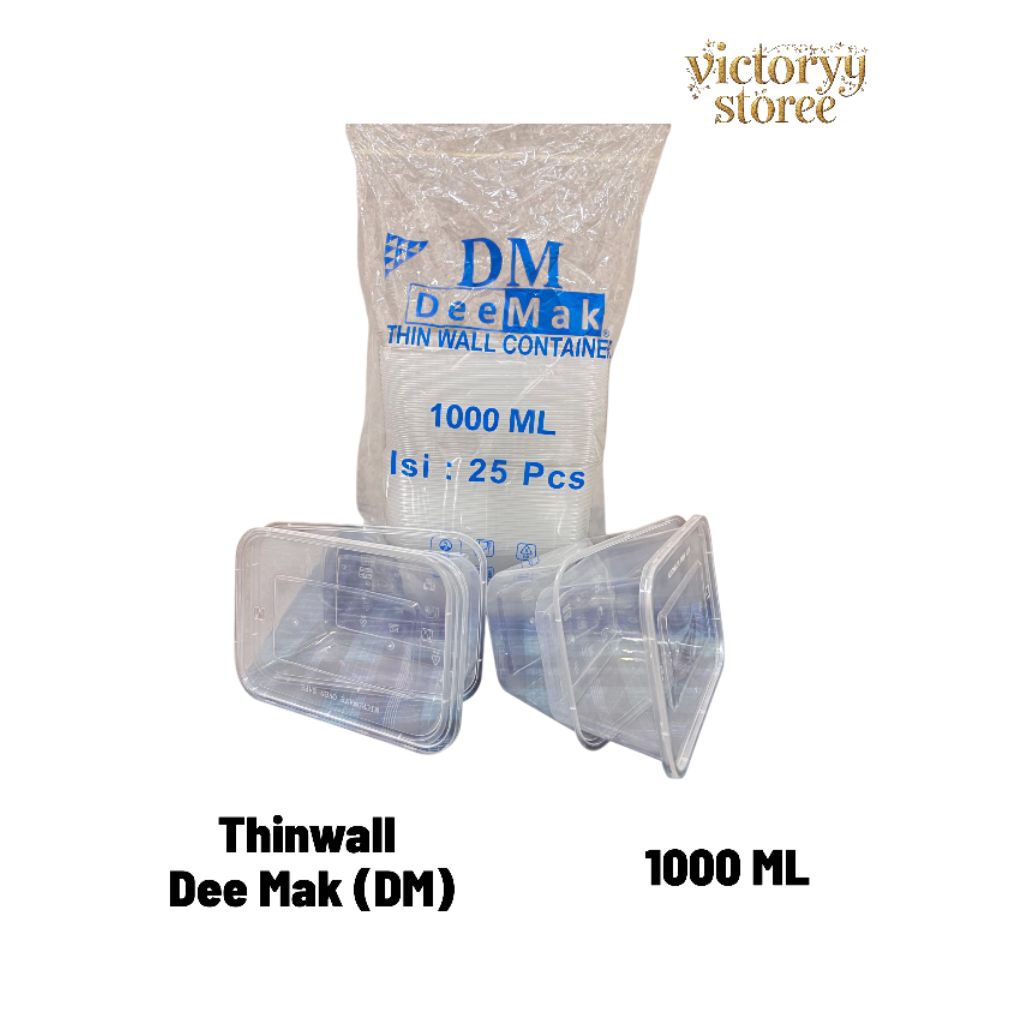 Thinwall DM / Persegi Panjang / Ukuran 1000 ML / TERMURAH