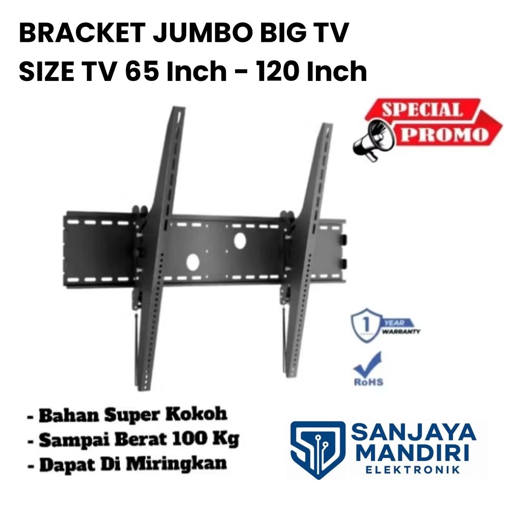 TERMURAH BRACKET TV JUMBO UNTUK UKURAN TV 65 INCH  - 120 INCH  FLEKSIBEL KUAT DAN KOKOH