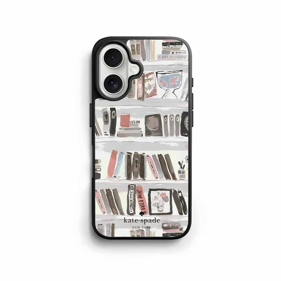 iPhone Case Kate Spade Phone library KS021 Hybrid Rubber for 17 Pro Max 16 15 14 Plus 13 12 Mini
