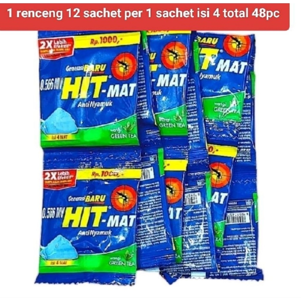 HIT MAT Anti Nyamuk Elektrik 4's Jual Renceng Isi 12 Sachet - Obat Nyamuk Elektrik Refill