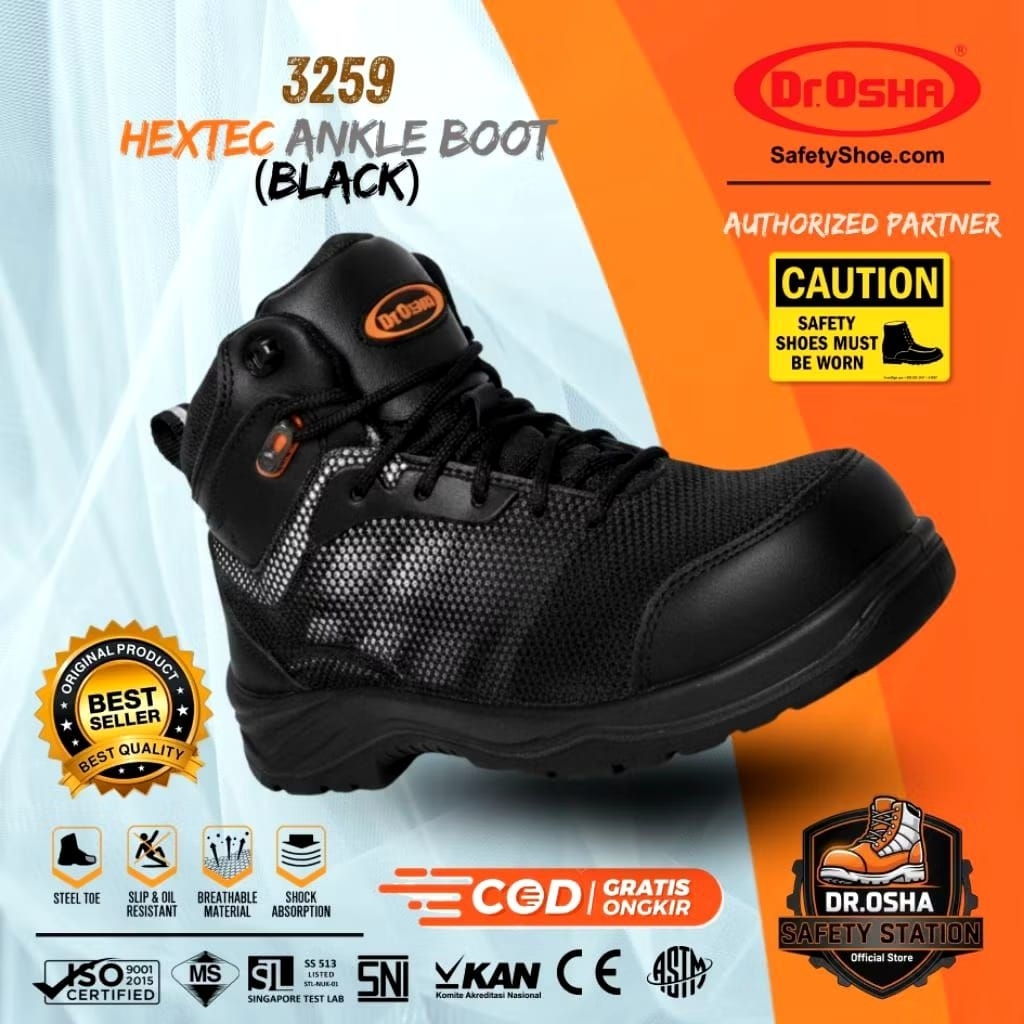 SEPATU SAFETY Dr. OSHA 3259 HEXTEC ANKLE COMPOSITE TOE CAP