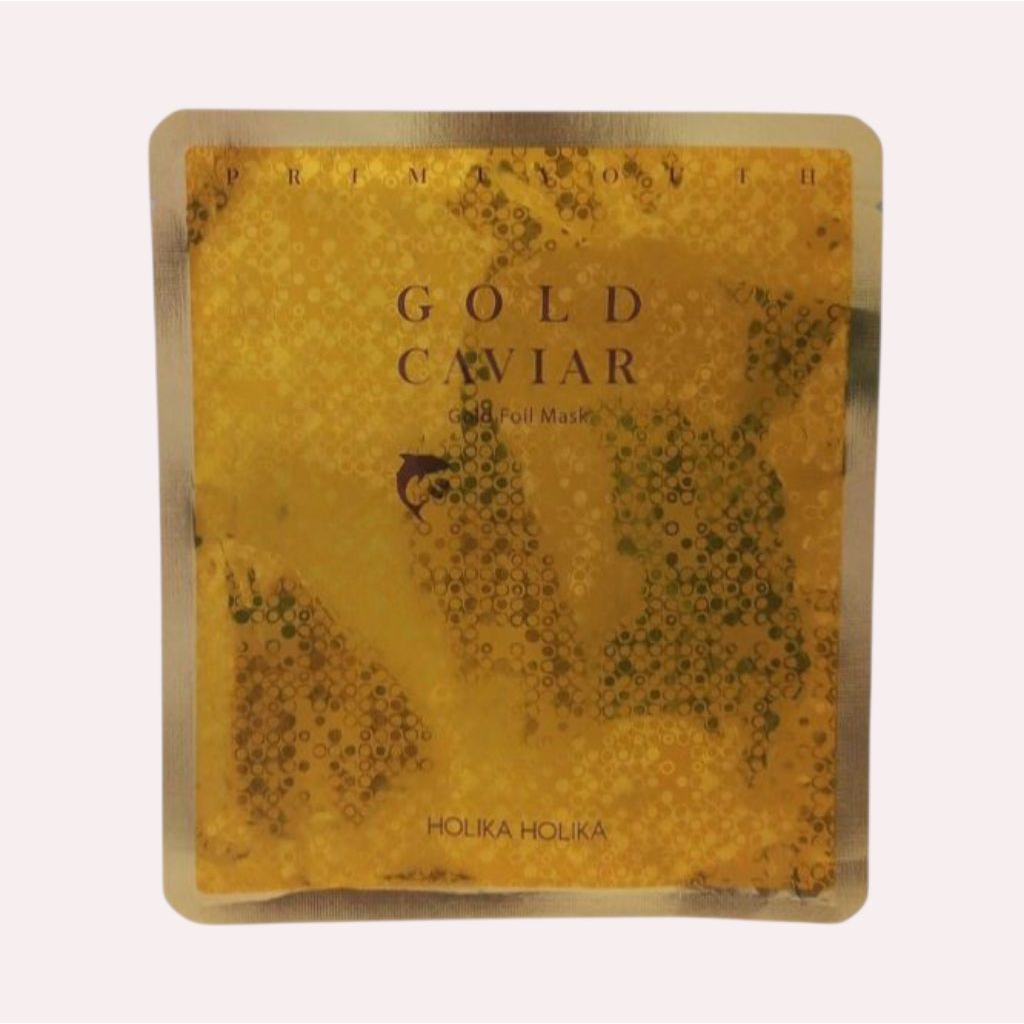 Holika Holika Prime Youth Gold Caviar Gold Foil Sheet Mask Masker Wajah