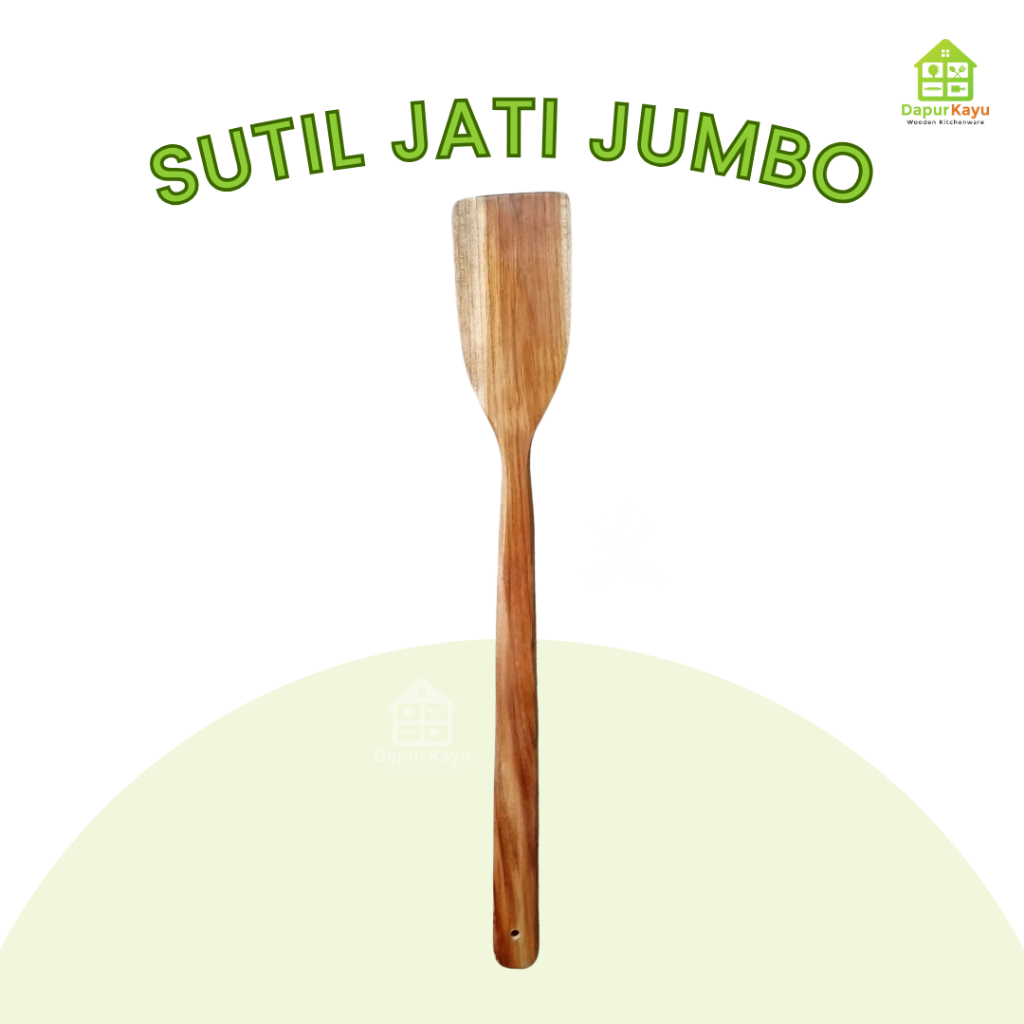 Sutil Kayu Jati 60 cm Jumbo Alat Masak Panjang untuk Usaha, Restoran, Catering, Foodgrade