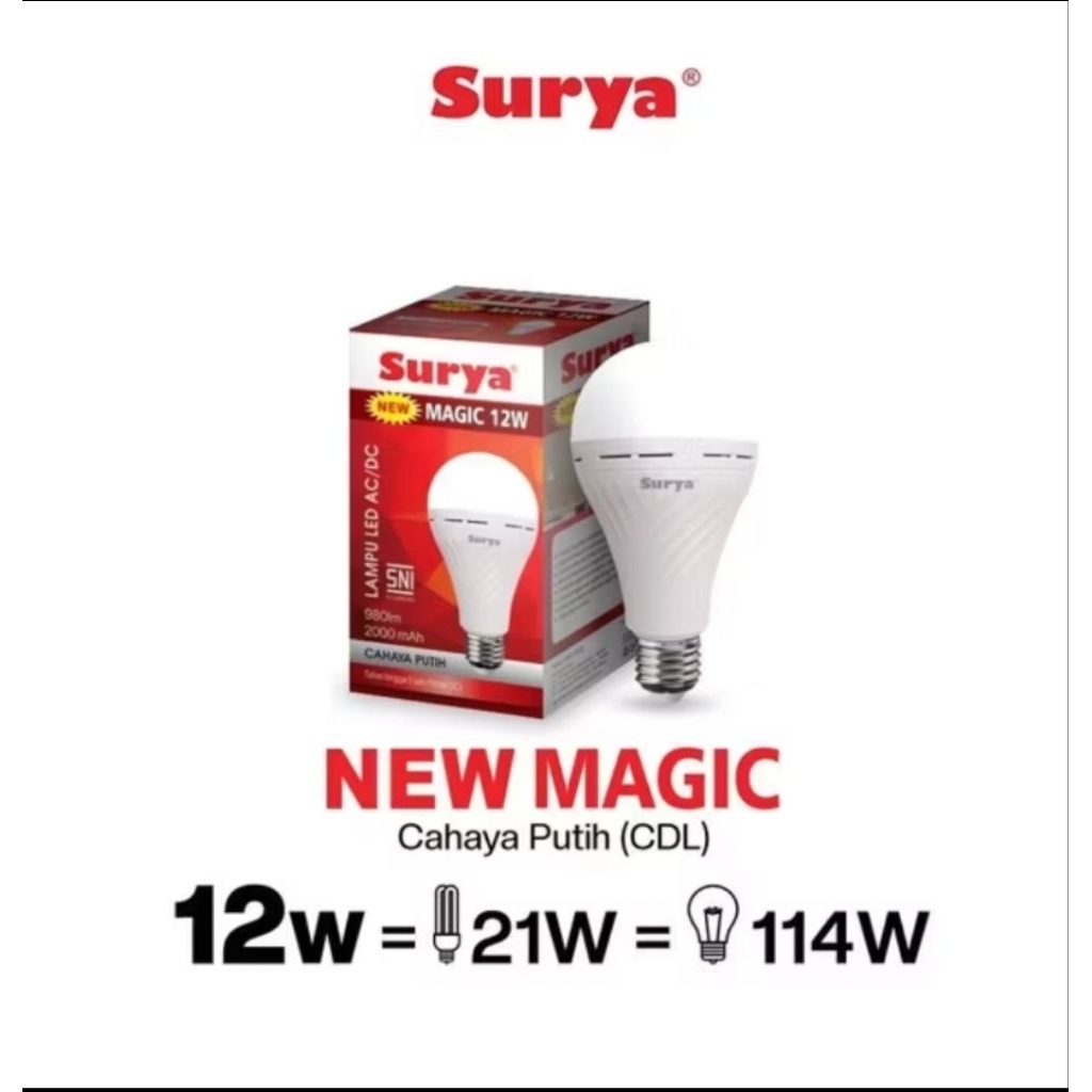 Lampu Ac Dc Surya 12 Watt / Lampu Emergency