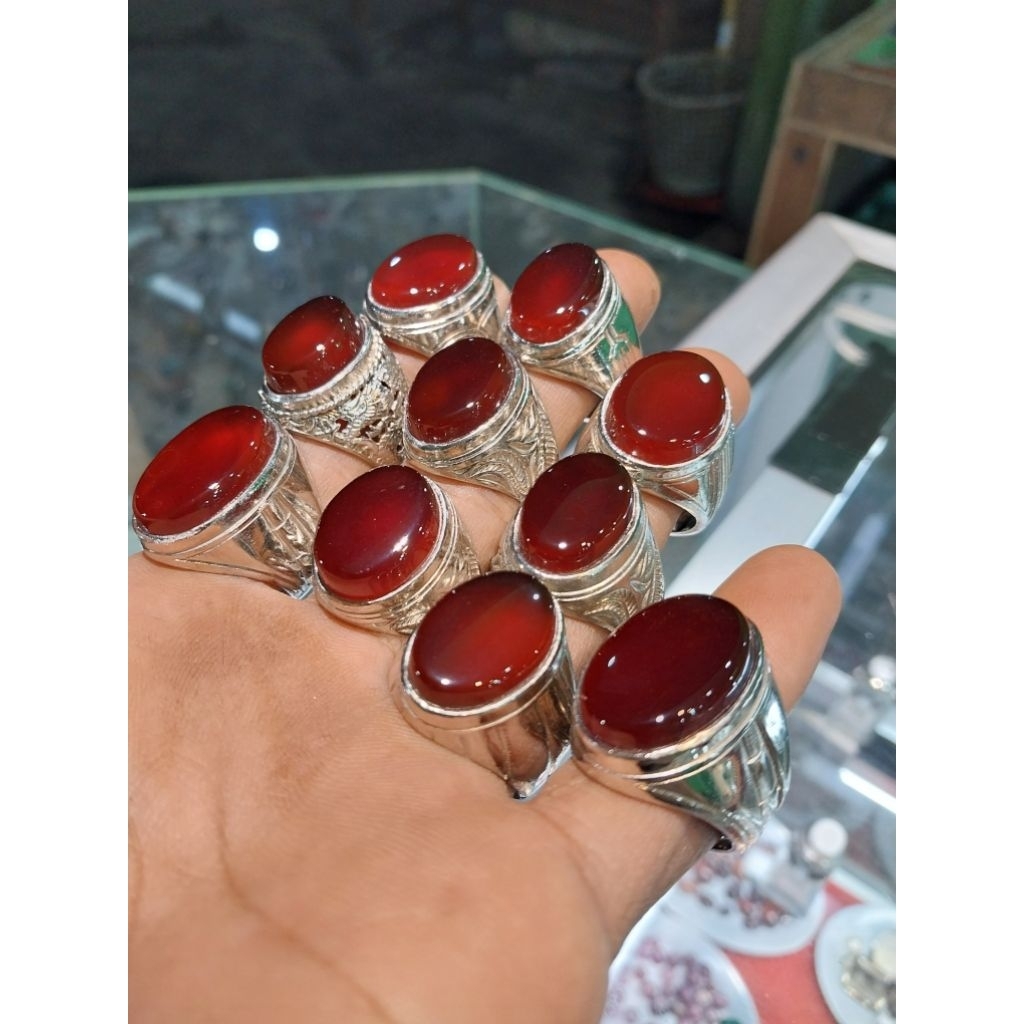 cincin batu akik yaman ahmer/yaman ahdor