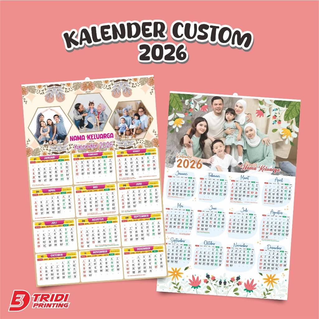 KALENDER FOTO 2026 CUSTOM GRATIS DESAIN
