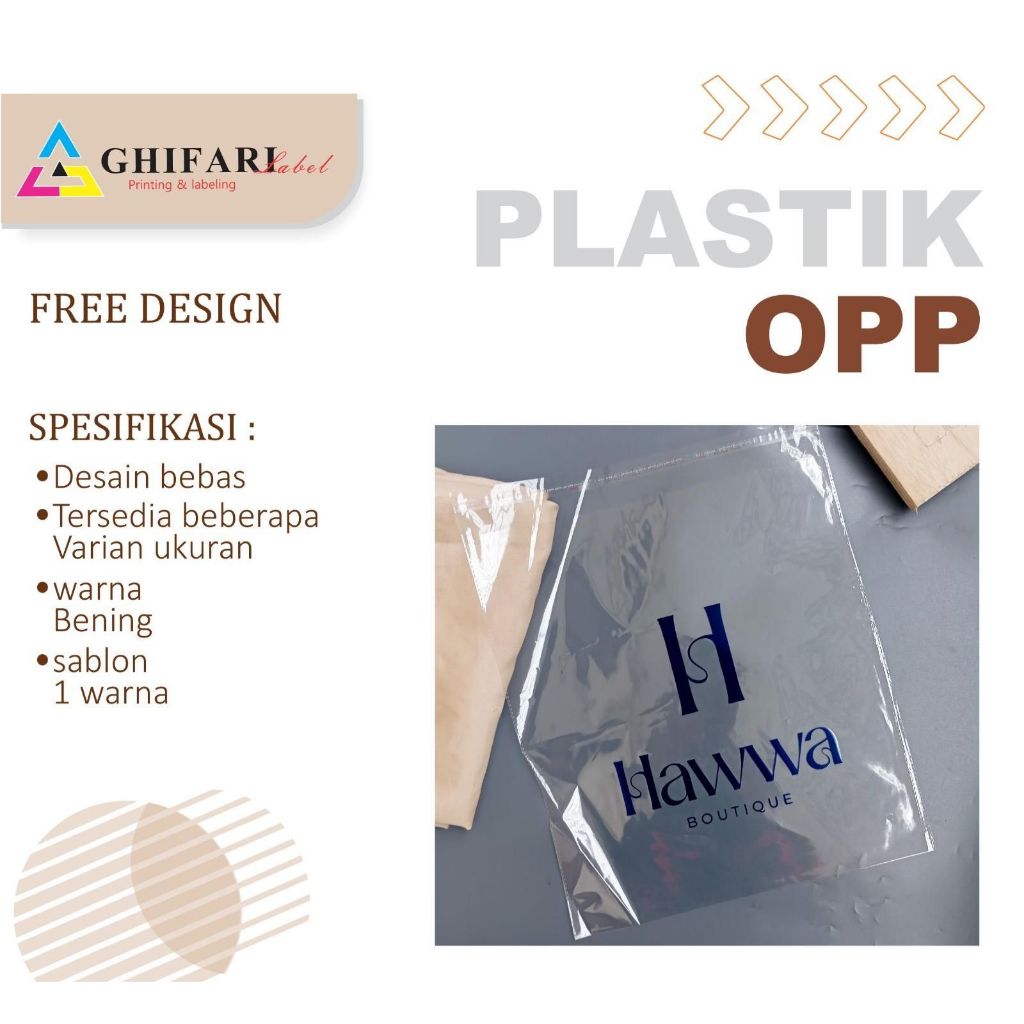 (minimal100pcs)Plastik OPP BENING Sablon plastik /Plastik Transparan /Plastik Kemas Baju / Plastik B