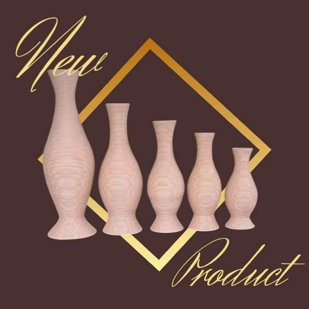 vas bunga rotan sintetis warna cream+guci rotan sintetis+pot rotan sintetis High quality best seller