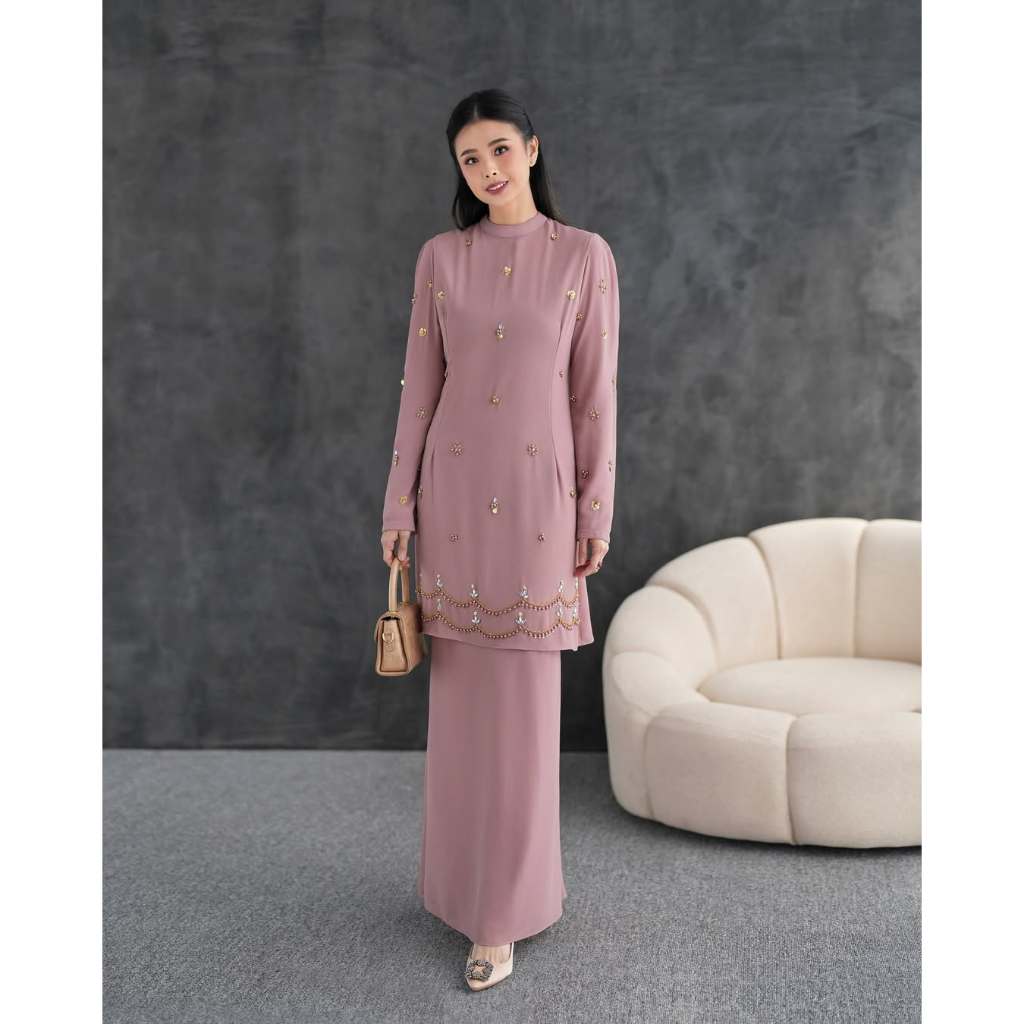 dress melayu ceruty premium mix payet tangan/ dress lebaran terbaru/gamis melayu ceruty babydoll mix