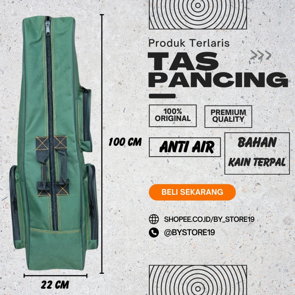 TAS PANCING 100CM BAHAN KAIN TERPAL TRUK TEBAL ANTI AIR DOUBLE PAYUNG