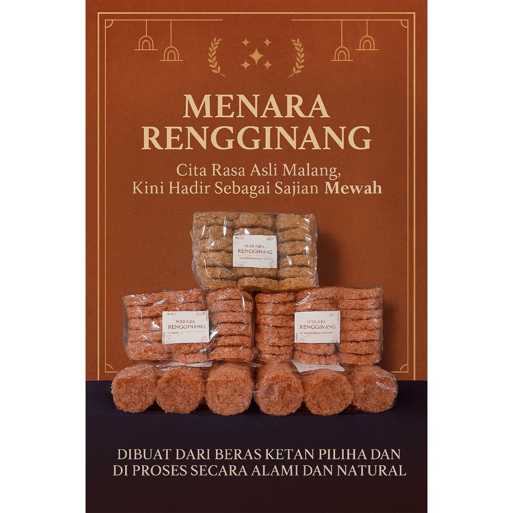 Rengginang Besar Menara 1/2kg Rasa Terasi Udang Asli Malang