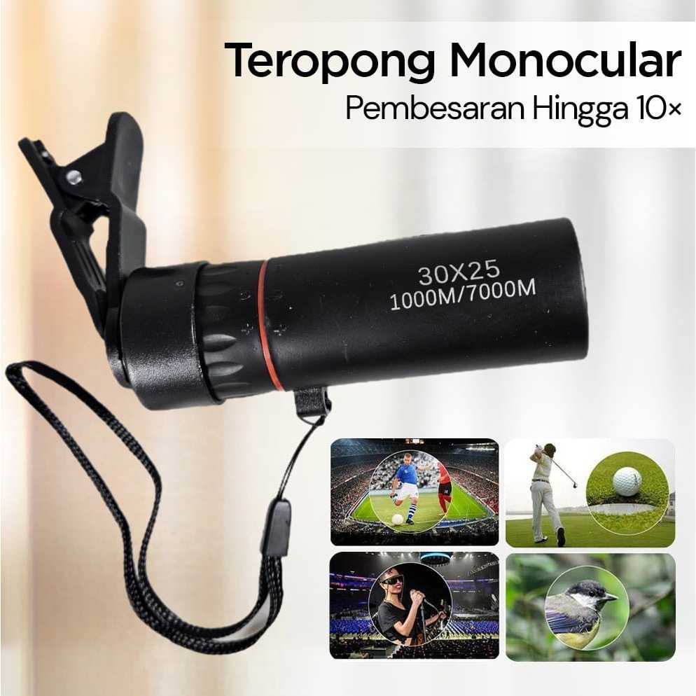 Teropong Monocular Zoom Telescope Compact 10X