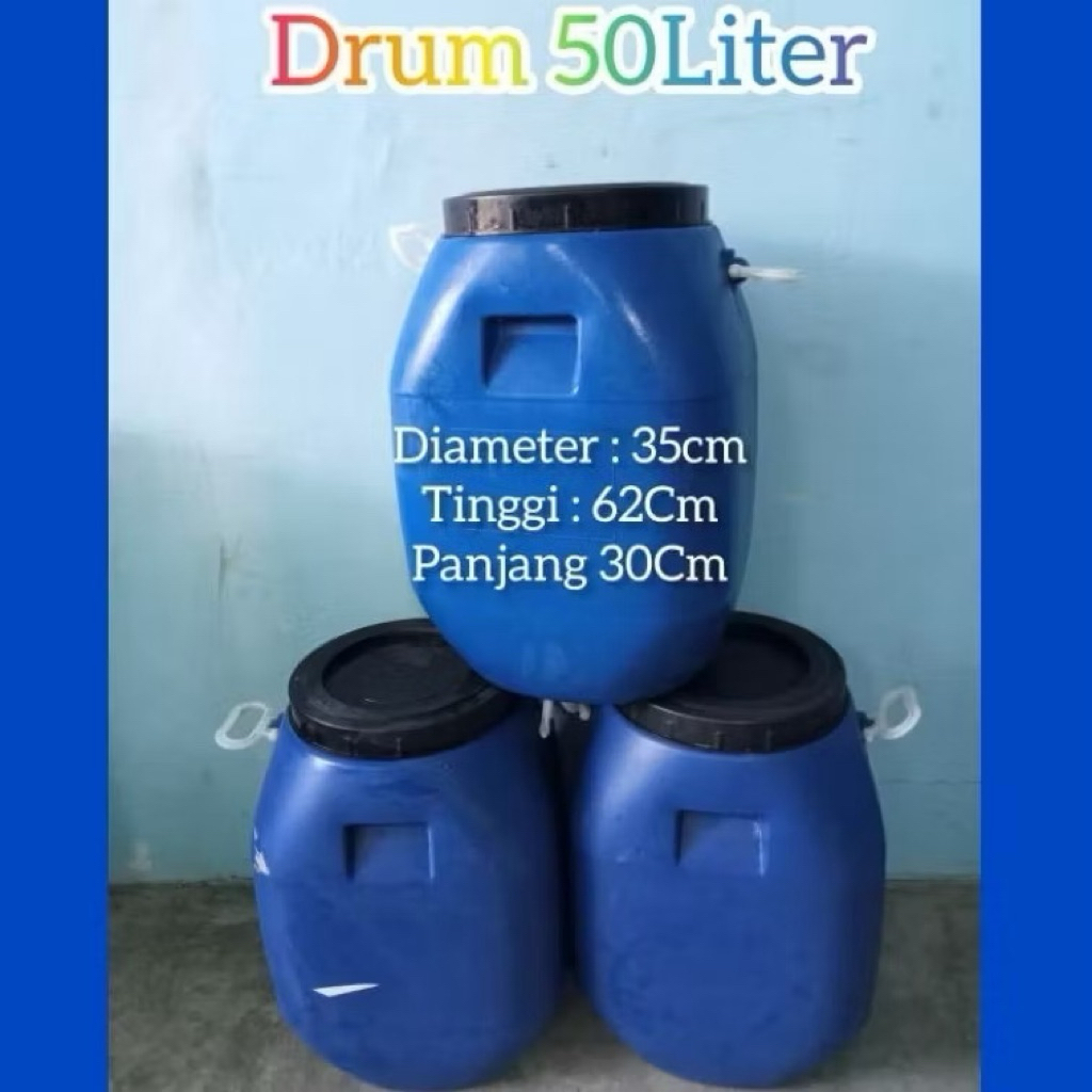 drum plastik 50 liter tutup drat - gentong 50 liter