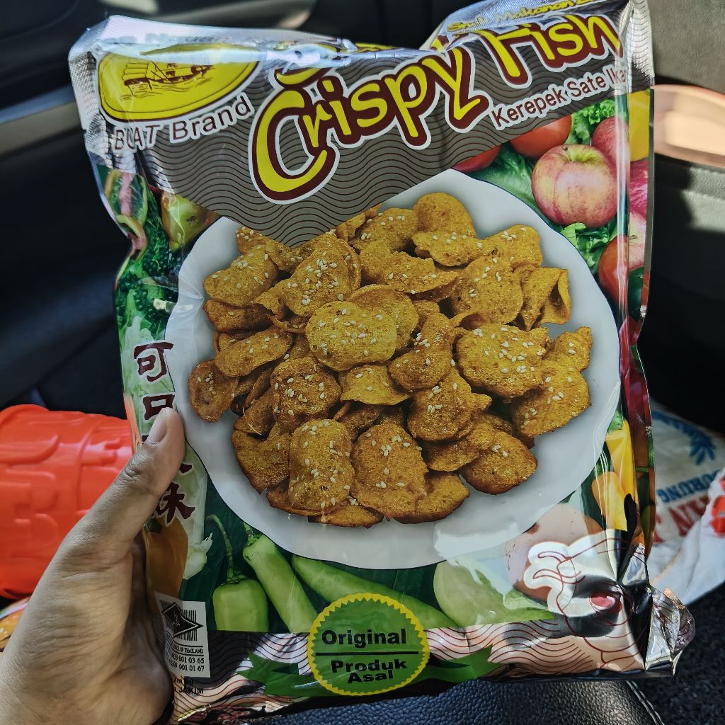 kerupuk sate ikan keripik crispy fish thailand 280gr fly boat