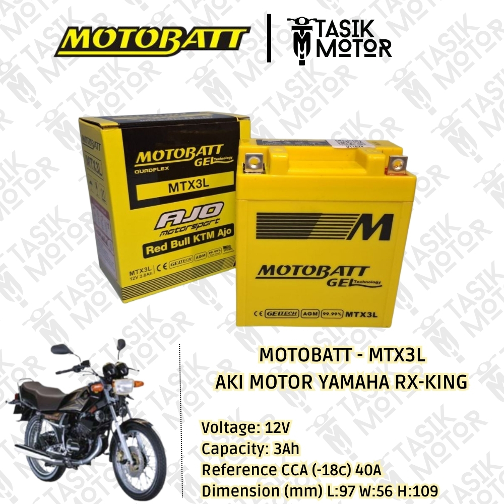Aki Kering Motobatt MTX3L Rx-king - Ninja R Old Original
