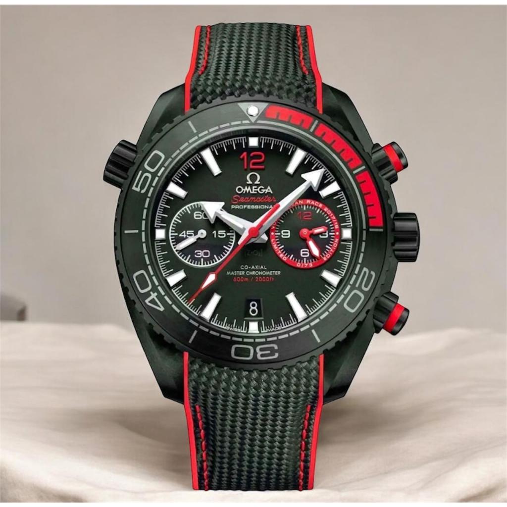 Omega Seamaster Oracle  Black & Red Watch Quartz Japan Grade ABB