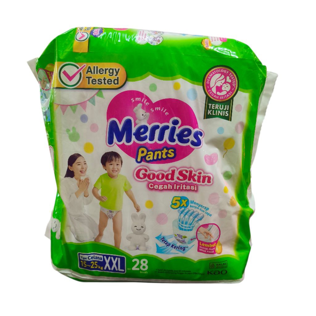 MERRIES PANTS XXL ISI 28 PAMPERS 15-25 KG