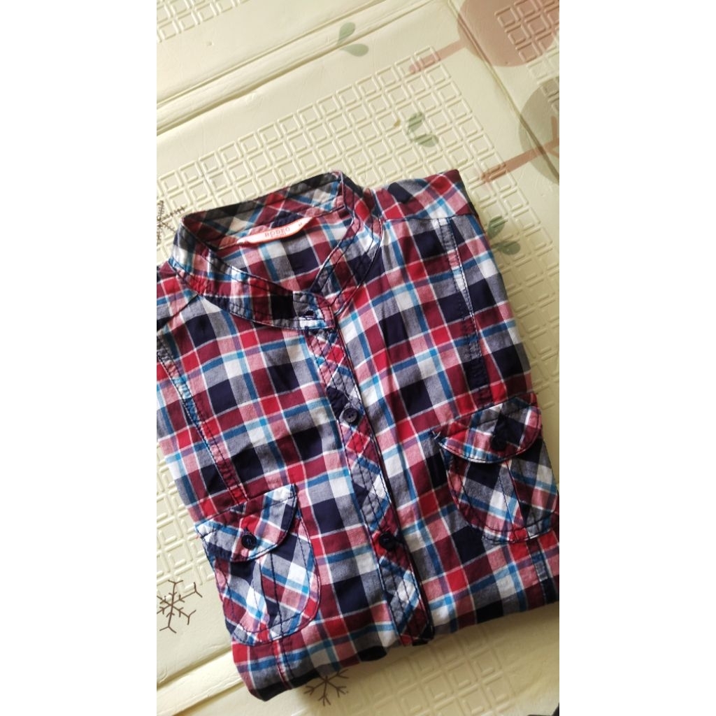 preloved | tunik kemeja rodeo kotak kotak