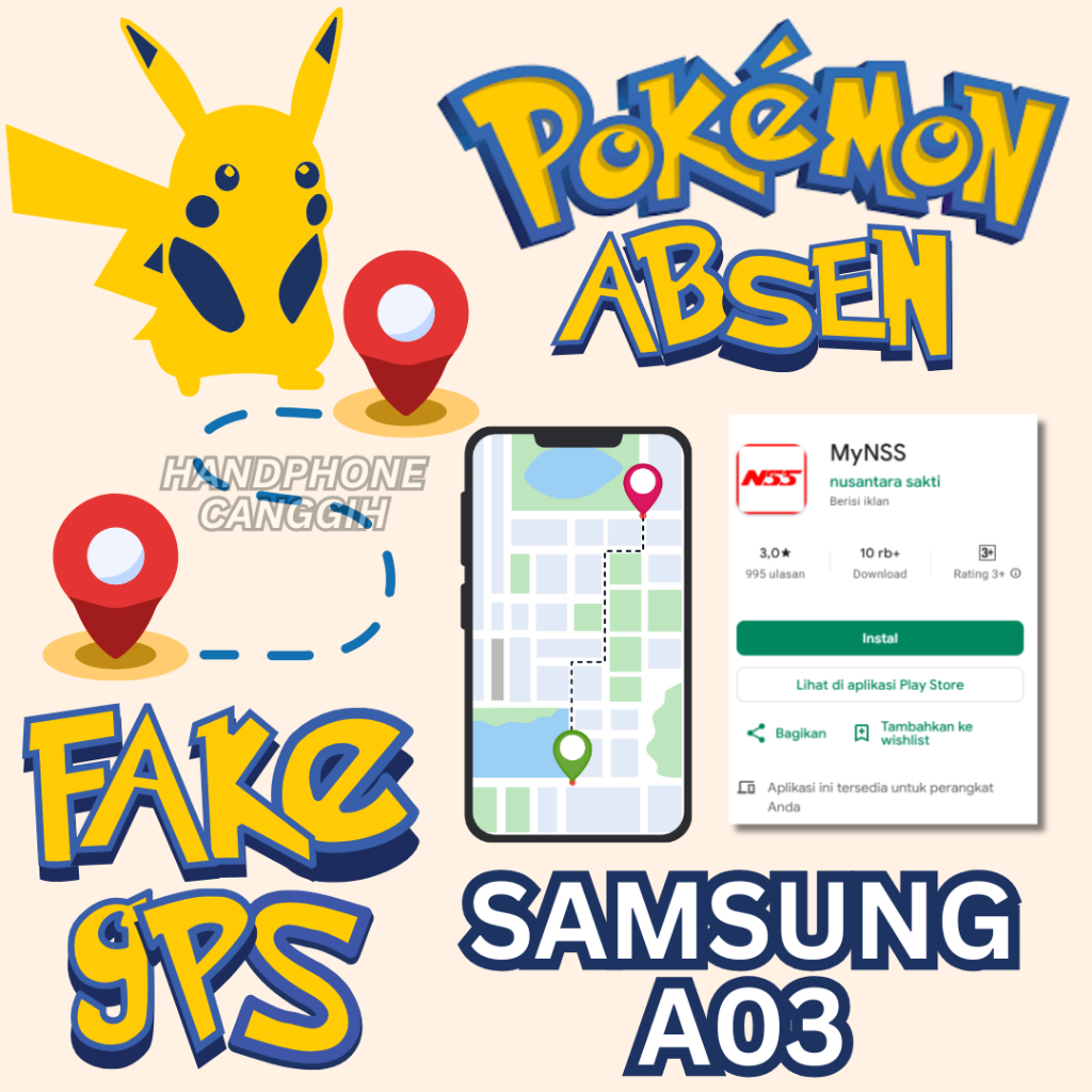 hp absen online pokemon fake gps absen jarak jauh samsung A03 hp bekas pakai 100% original
