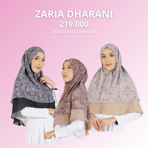 ELZATTA HIJAB INSTAN MOTIF TERBARU ELZATTA HIJAB ZARIA DHARANI BAHAN SIFON MIX CRAPE