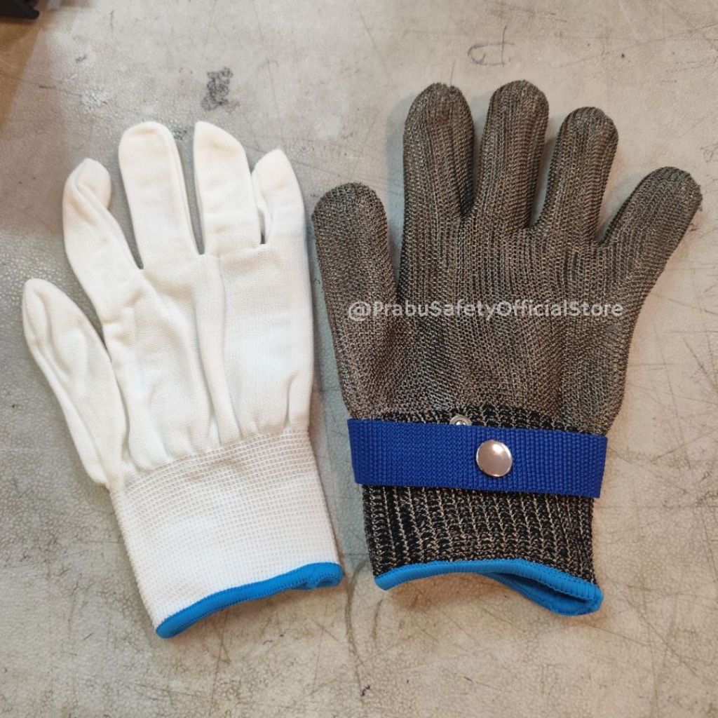 Sarung Tangan Safety Baja Anti Cutting | Sarung Tangan Kerja Baja | Safety Gloves Baja Murah