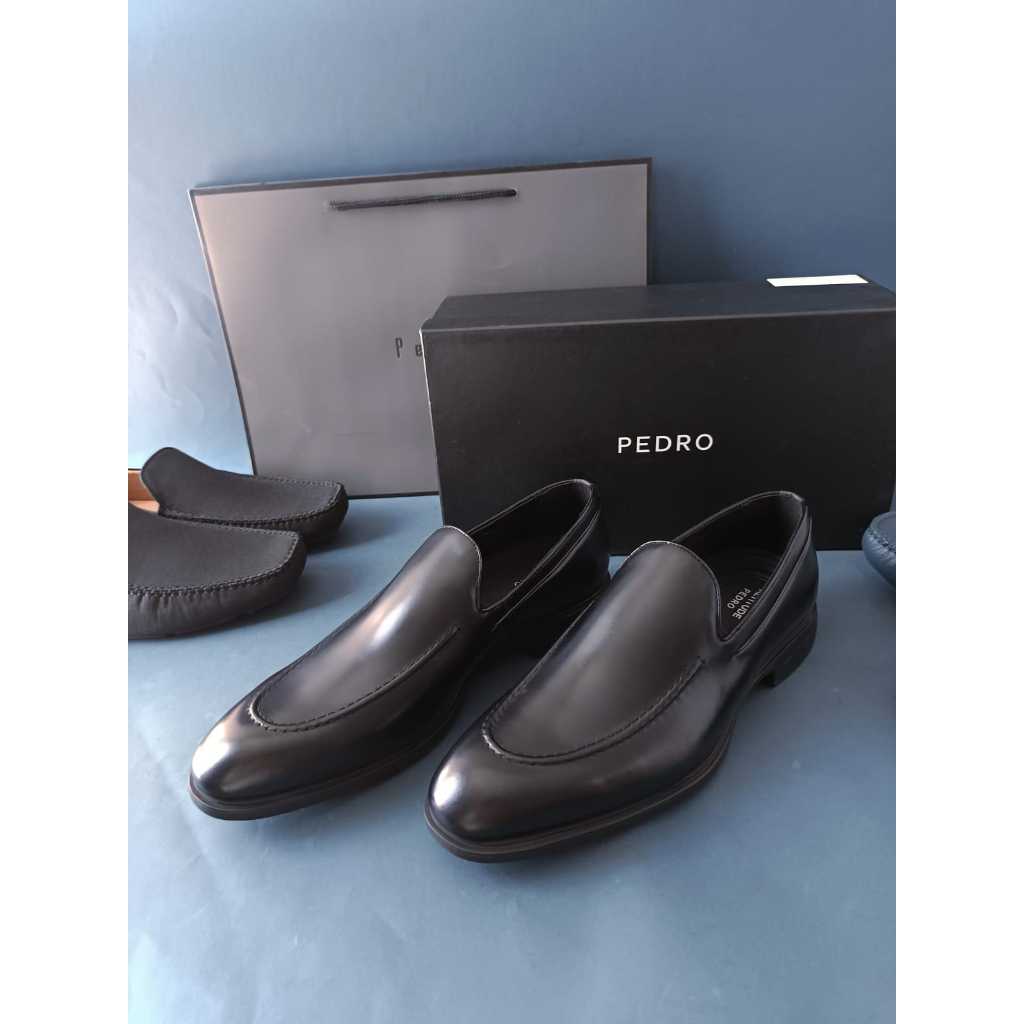 PEDRO sepatu kulit hitam VFPP685 original Pedro store