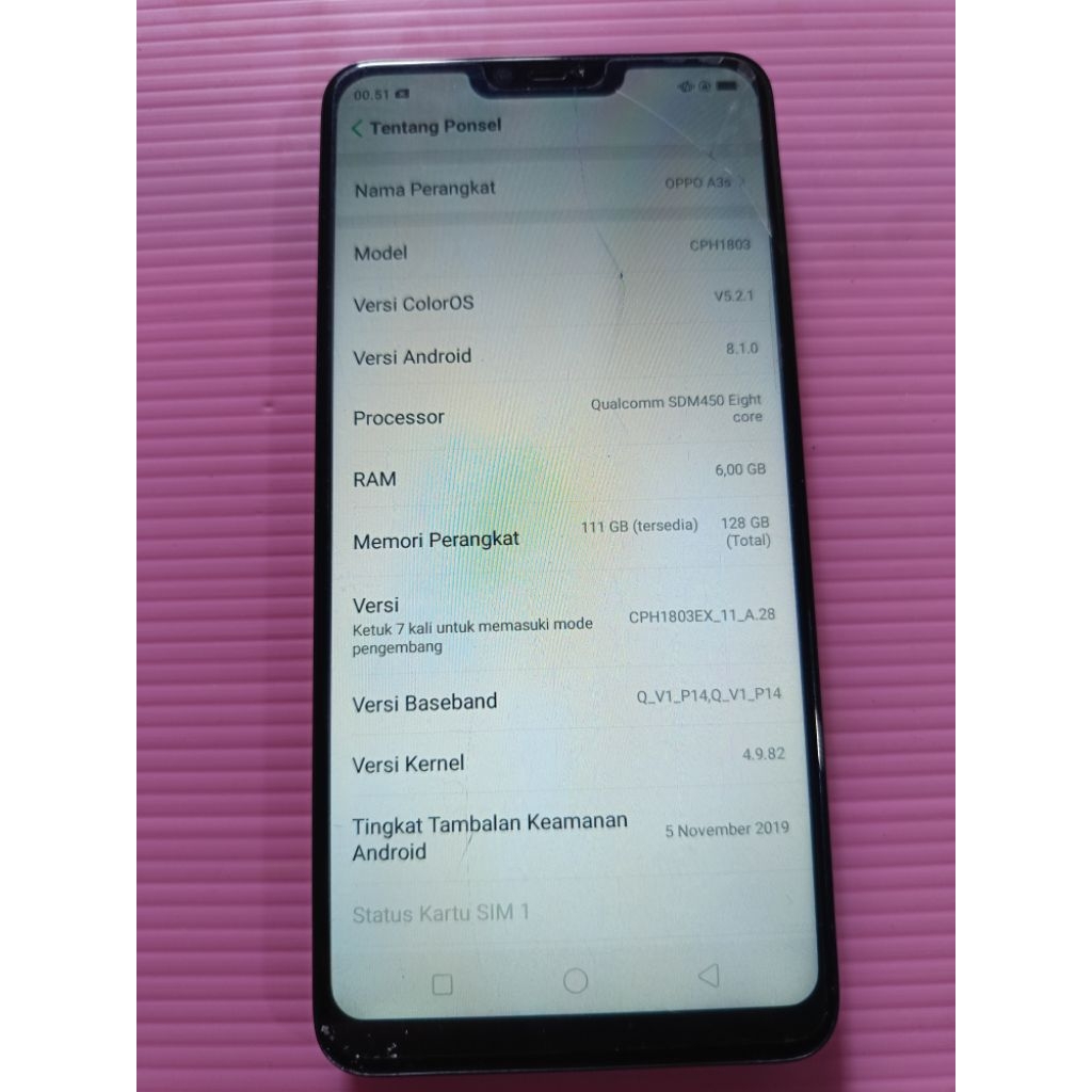 Mesin Oppo A3S cph1803 normal