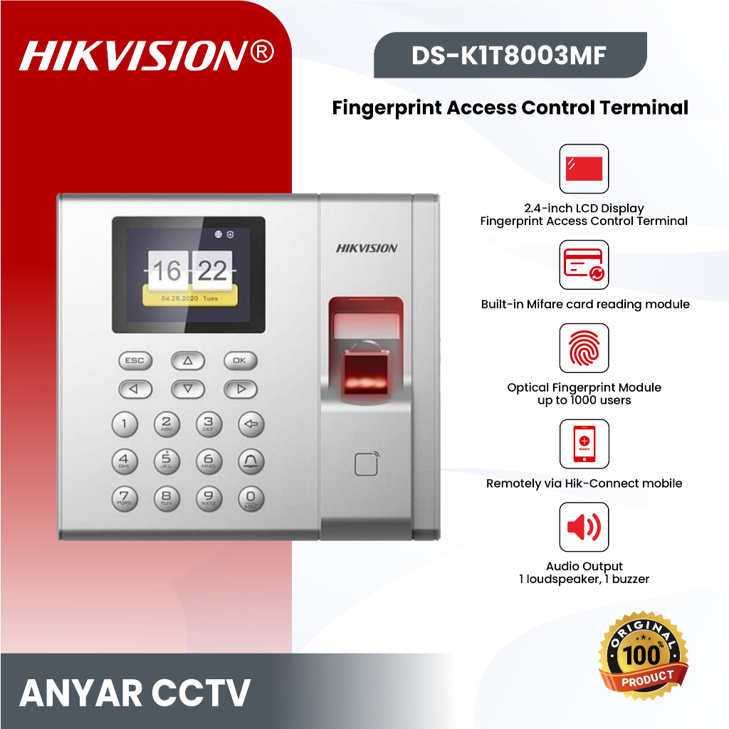 HIKVISION FINGERPRINT ACCESS CONTROL DS-K1T8003MF