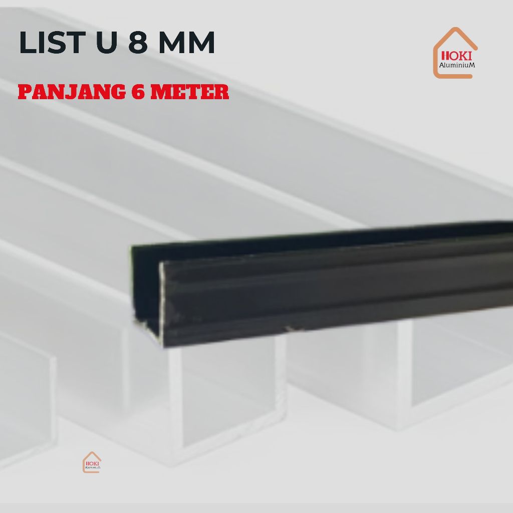 LIST U / CHANNEL U ALUMINIUM 8x8x8 MM *GRATIS ONGKOS POTONG*