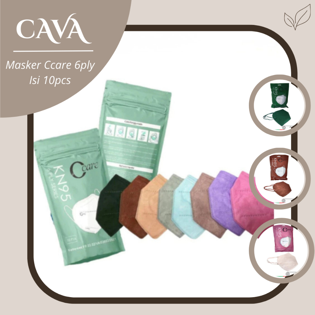 CAVA Masker KN95 C-Care  6 Ply Series Isi 10PCS Perlindungan Premium