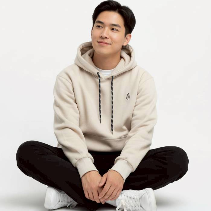 Hoodie Pria Polos Cream Premium Fleece Tebal Adem | Sweater Hoodie Casual Unisex – Widcal