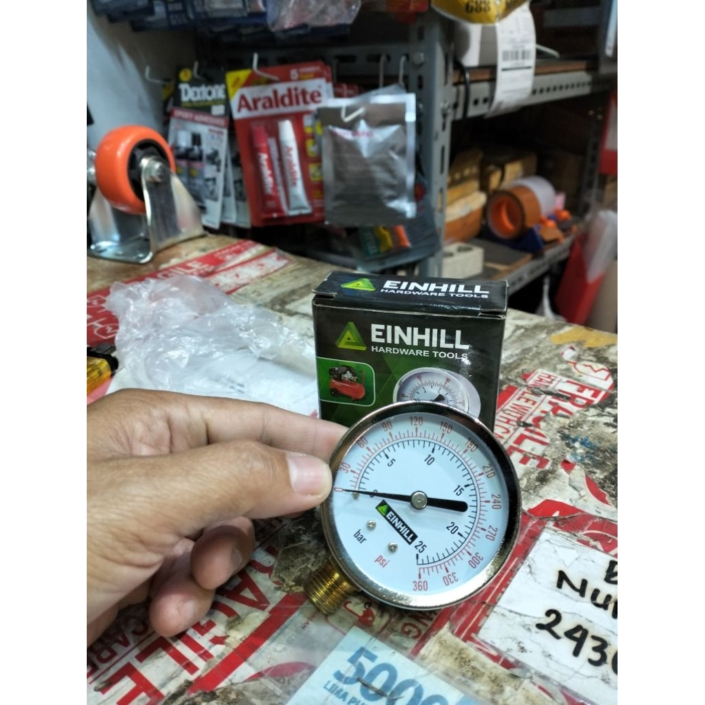 Manometer EINHILL 25 bar manometer kompresor tekanan angin