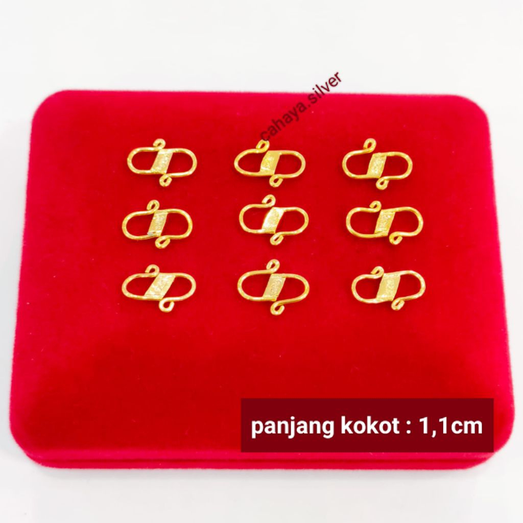 kaitan S/Kokot Perak Asli 925 Lapis Emas