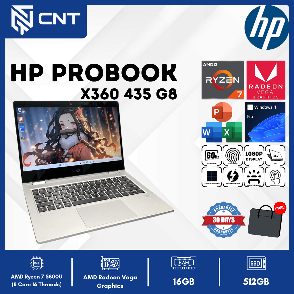 HP ProBook X360 435 G8 AMD Ryzen 7 Pro 5800U (16/512GB) Laptop Ultrabook Touchscreen Thunderbolt