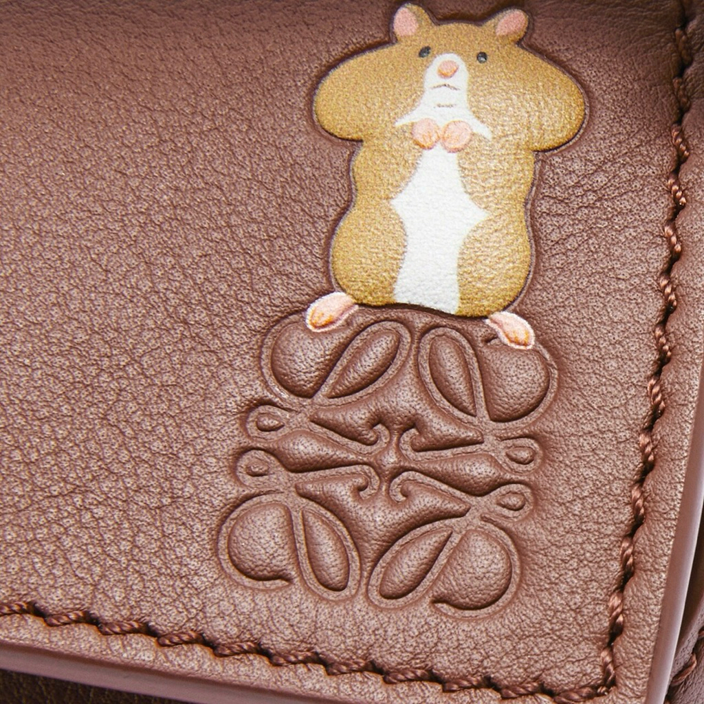 LOEWE x SUNA FUJITA Mini Hamster Puzzle Edge Crossbody Top Handle Bag Handbag in Nappa Calfskin