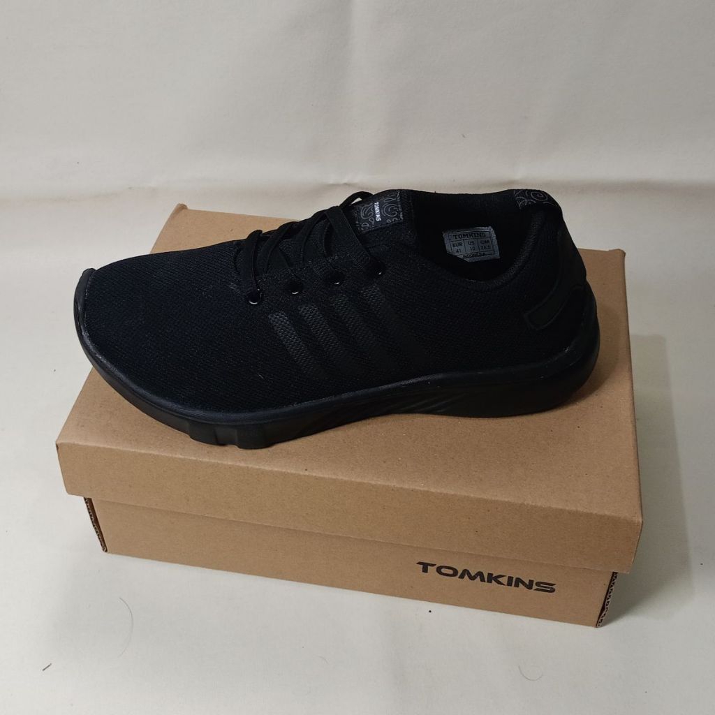 Tomkins Belfast sepatu sekolah anak perempuan full hitam tali original branded sepatu sekolah Tomkin