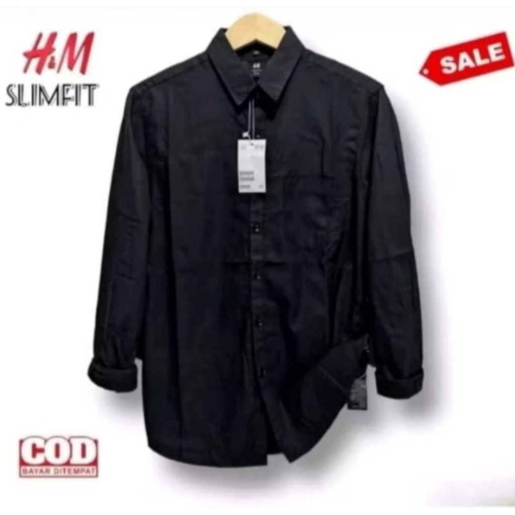 Kemeja pria lengan panjang H.M | Kemeja Kasual Pria Kemeja Slim Polos